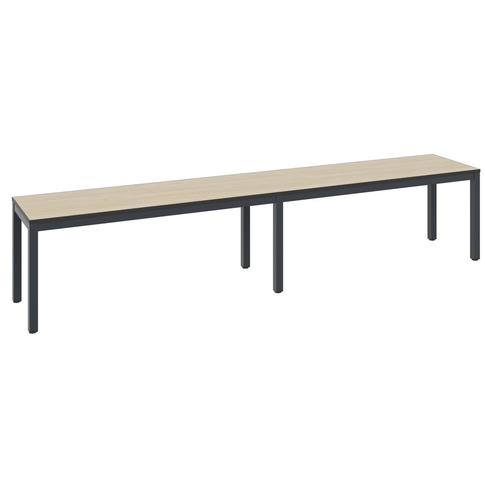Productafbeelding nr. 1: C+P kleedkamerbank Basic Plus, lengte 1.960 mm, zwartgrijs/eiken sereno