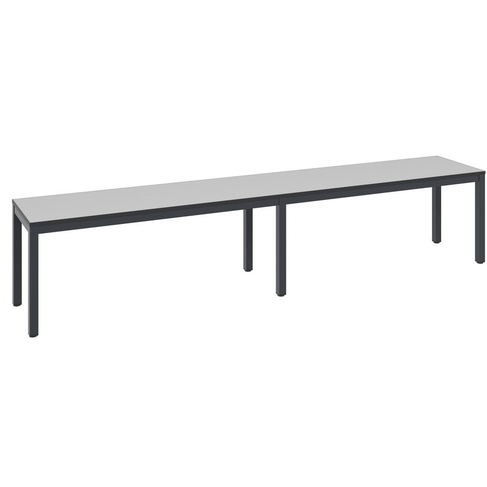 Productafbeelding nr. 1: C+P kleedkamerbank Basic Plus, lengte 1.960 mm, zwartgrijs/zilvergrijs