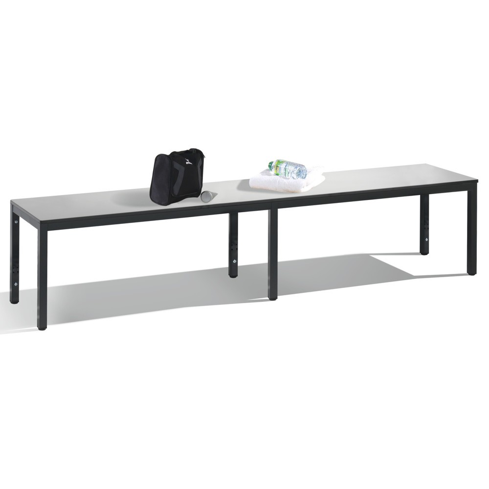 Productafbeelding nr. 1: C+P kleedkamerbank Basic Plus, lengte 1.960 mm, zwartgrijs/wit