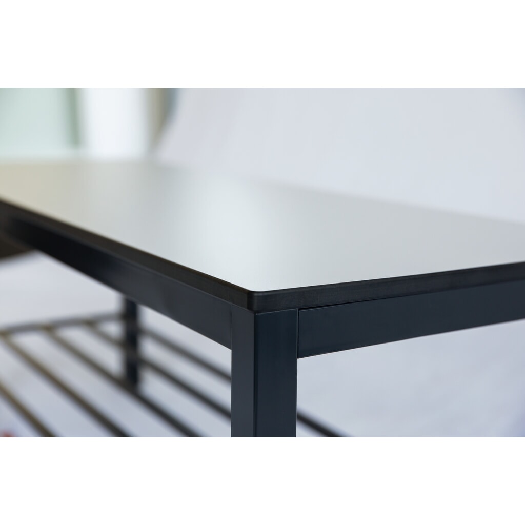 C+P kleedkamerbank Basic Plus, lengte 1.000 mm, dubbelzijdig, met rugleuning, 2x4 dubbele haken, zwartgrijs/wit Productafbeelding nr. 2: C+P kleedkamerbank Basic Plus, lengte 1.000 mm, dubbelzijdig, met rugleuning, 2x4 dubbele haken, zwartgrijs/wit