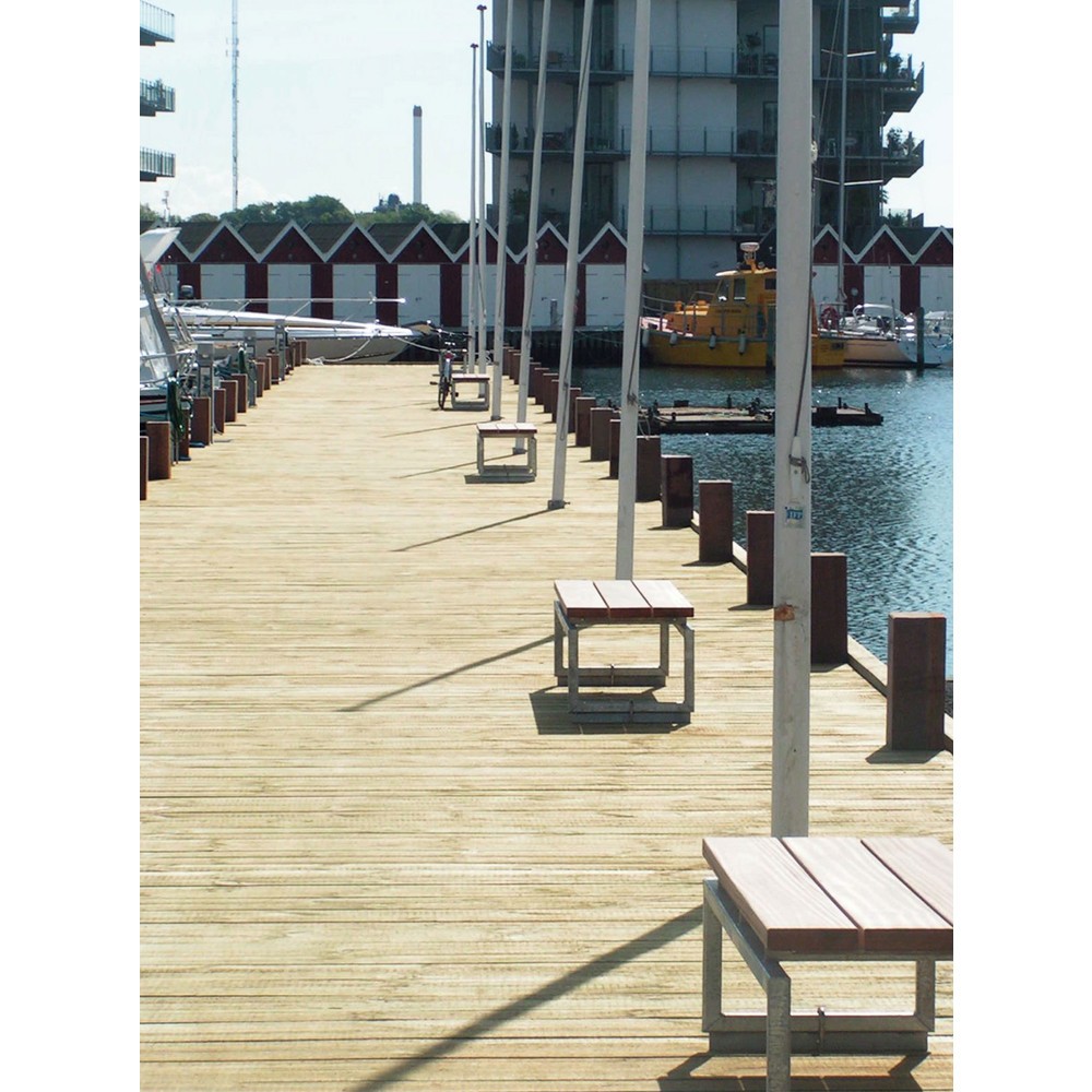 Productafbeelding nr. 2: Parkbank wieltje, echt hout/plaatstaal, HxBxD 420 x 1.800 x 500 mm