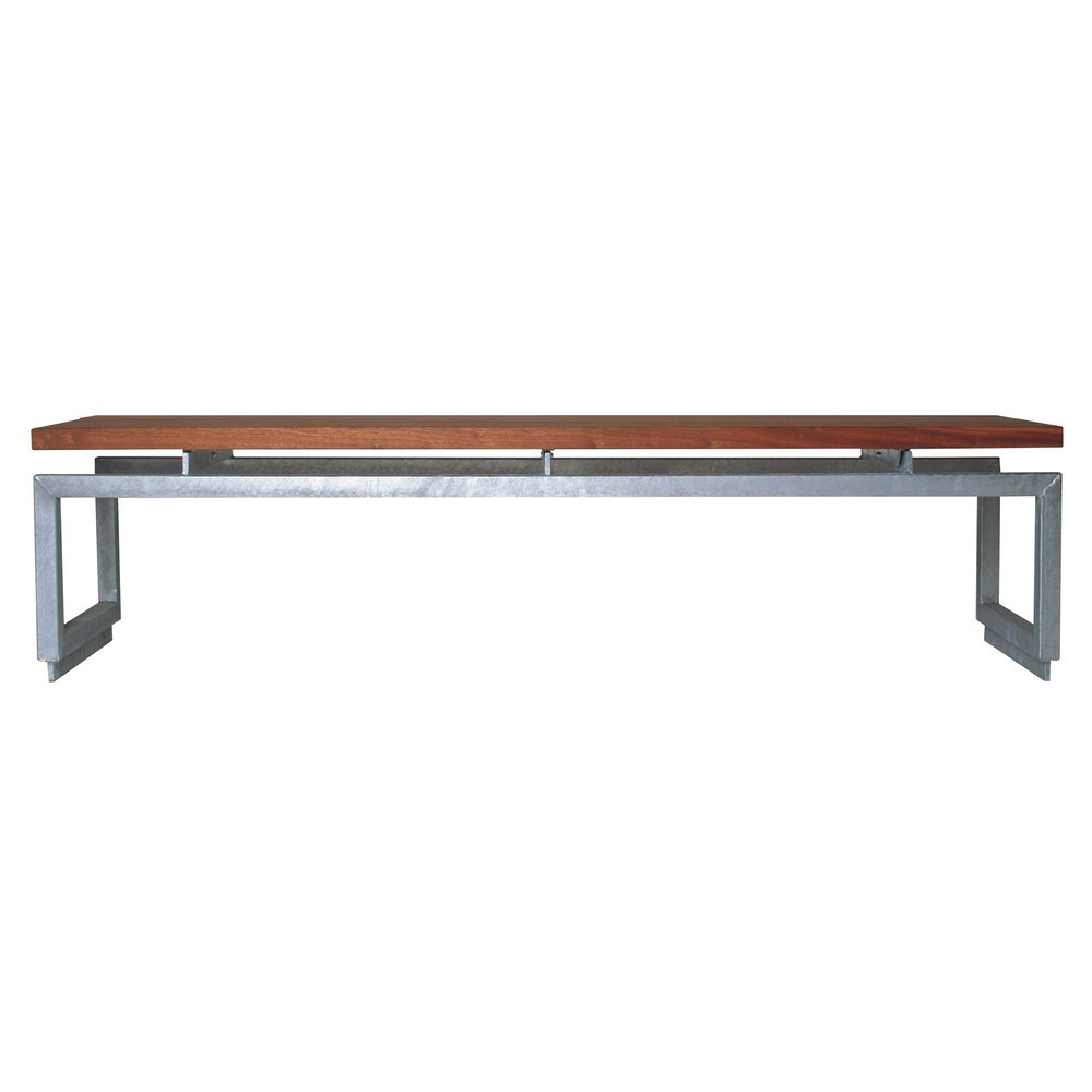 Product afbeelding: Parkbank wieltje, echt hout/plaatstaal, HxBxD 420 x 1.800 x 500 mm