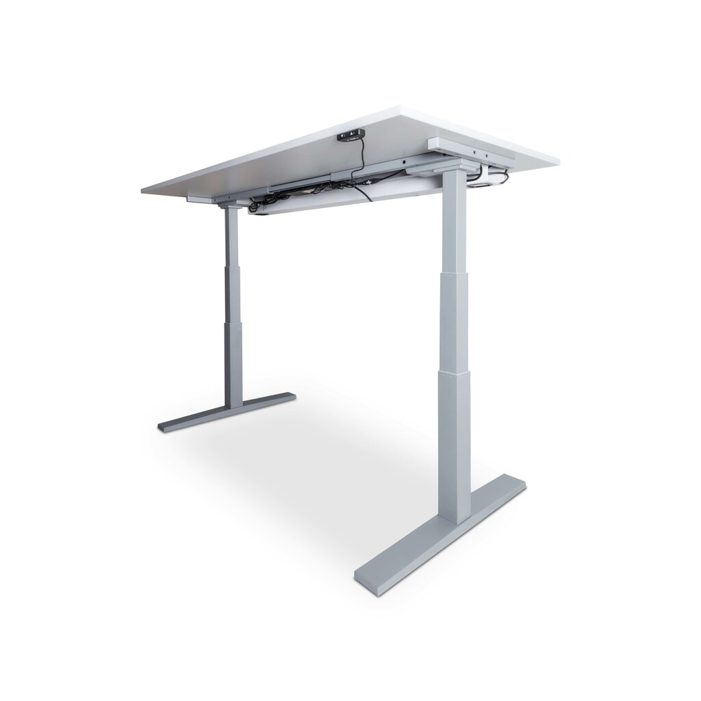CEHA elektrisch in hoogte verstelbaar bureau, krasvast oppervlak, hxbxd 610 - 1.250 x 1.600 x 800 mm, mgrijs/wit Productafbeelding nr. 2: CEHA elektrisch in hoogte verstelbaar bureau, krasvast oppervlak, hxbxd 610 - 1.250 x 1.600 x 800 mm, mgrijs/wit