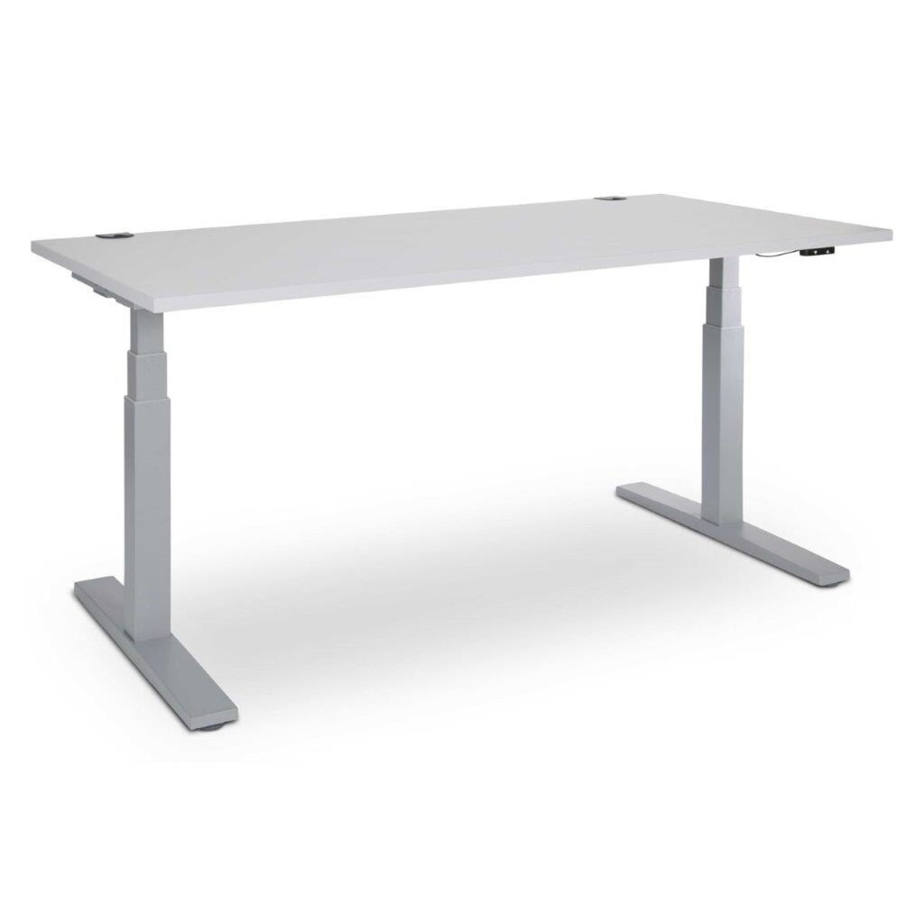 CEHA elektrisch in hoogte verstelbaar bureau, krasvast oppervlak, hxbxd 610 - 1.250 x 1.600 x 800 mm, mgrijs/wit Productafbeelding nr. 1: CEHA elektrisch in hoogte verstelbaar bureau, krasvast oppervlak, hxbxd 610 - 1.250 x 1.600 x 800 mm, mgrijs/wit