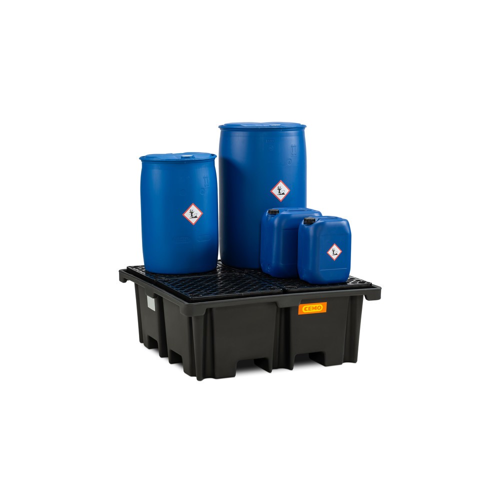 Productafbeelding nr. 2: Palletlekbak CEMO 400/4, voor 1 pallet 1.200 x 1.200 mm, inhoud 400 l, incl. PE-rooster