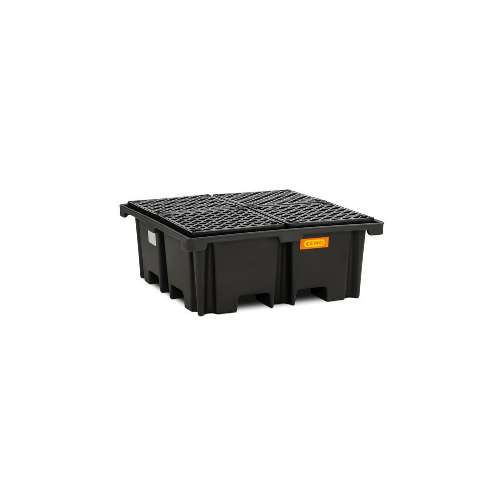 Product afbeelding: Palletlekbak CEMO 400/4, voor 1 pallet 1.200 x 1.200 mm, inhoud 400 l, incl. PE-rooster
