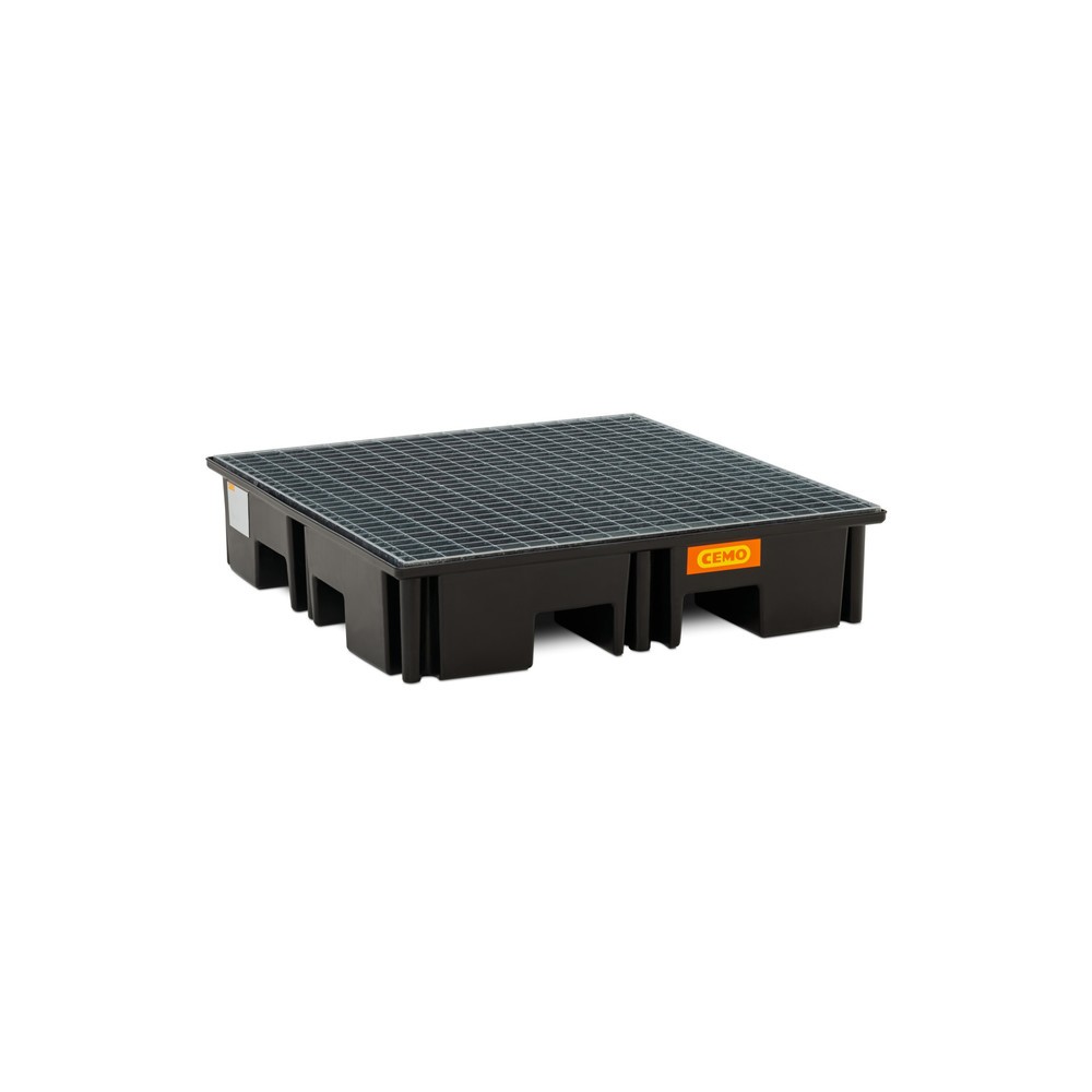 Product afbeelding: CEMO palletlekbak 220/4, voor 1 pallet 1.200 x 1.200 mm, inhoud 220 l, incl. stalen roosterlegbord