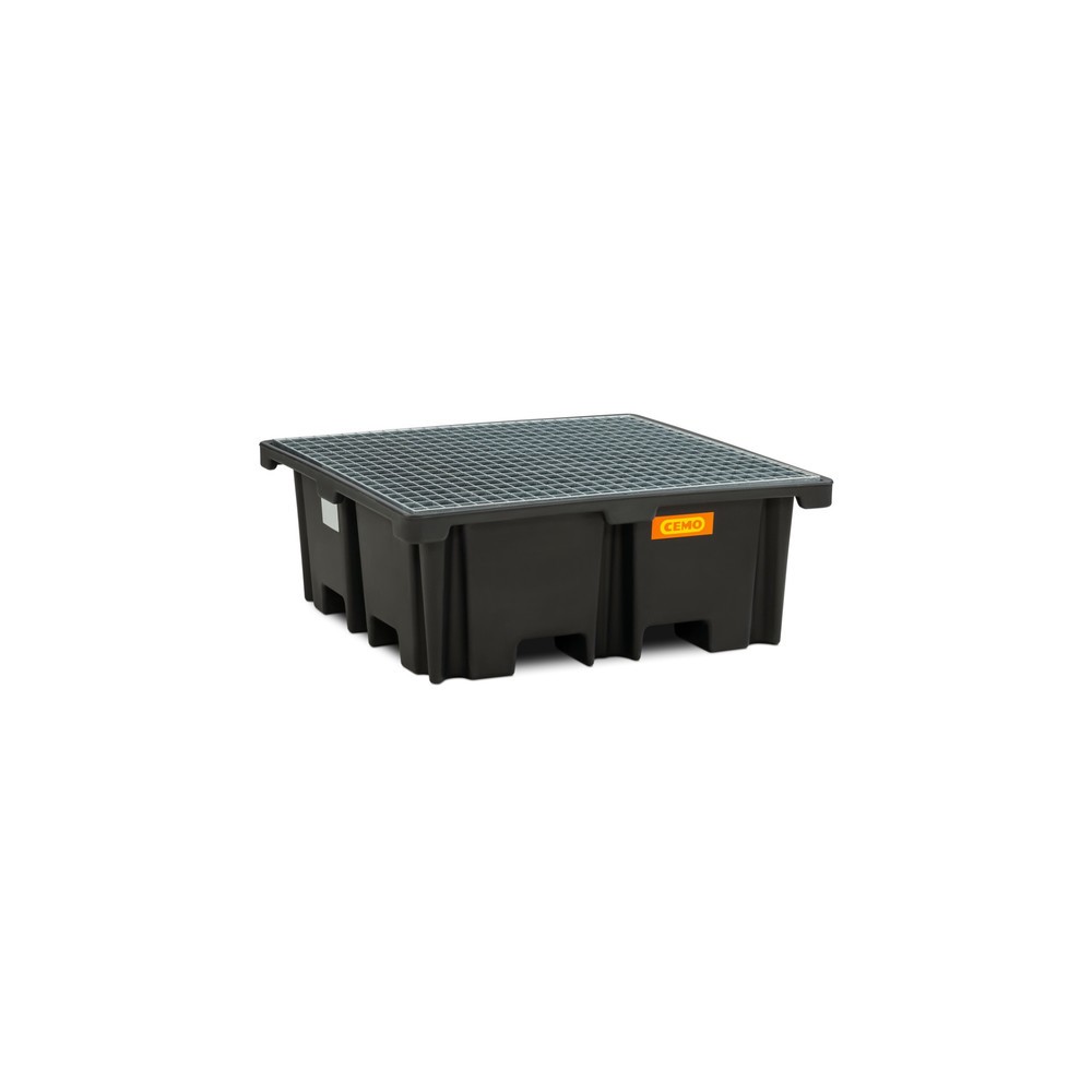 Product afbeelding: Palletlekbak CEMO 400/4, voor 1 pallet 1.200 x 1.200 mm, inhoud 400 l, incl. stalen rooster