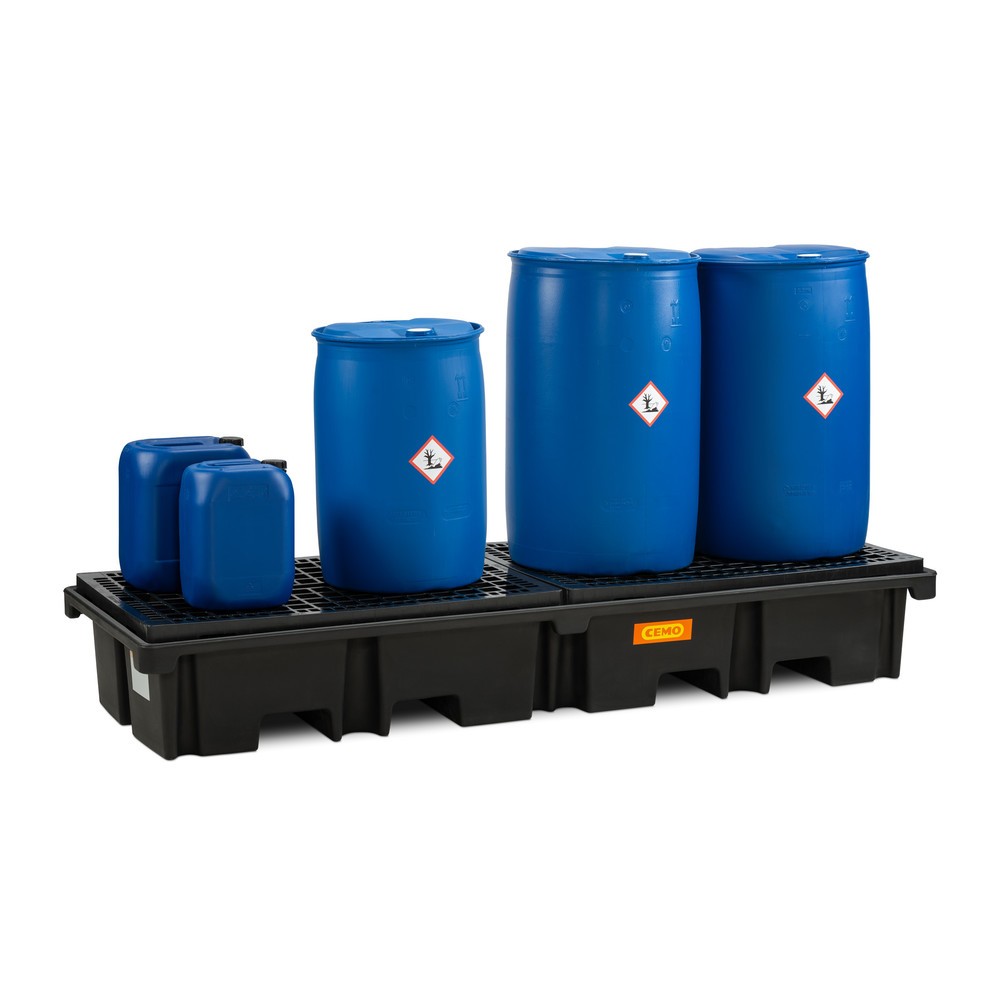 Productafbeelding nr. 2: Palletlekbak CEMO 425/4e, voor 2 pallets 1.200 x 800 mm in de lengte, inhoud 425 l, incl. PE-rooster