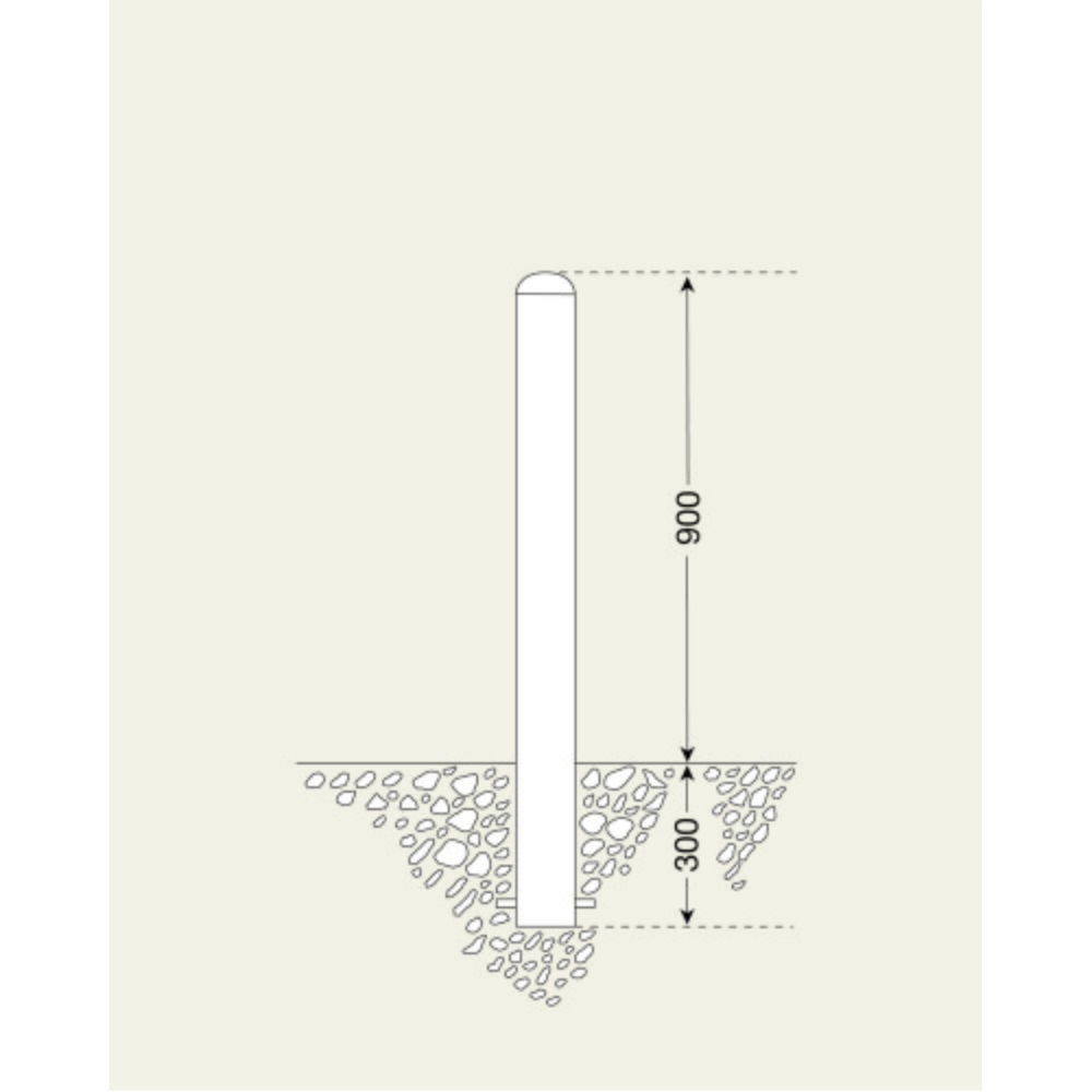 Productafbeelding nr. 3: CITY paal BERLIN, ronde buis Ø 108 mm, voor verankeren in beton incl. grondanker, vast