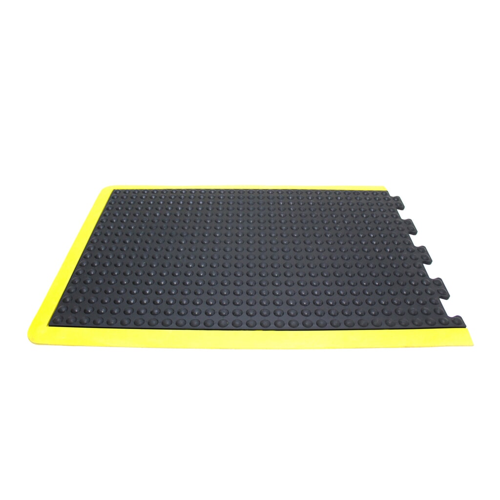 Product afbeelding: COBA Bubblemat Safety antivermoeidheidsmat, eindstuk, bxd 600 x 900 mm, zwart/geel