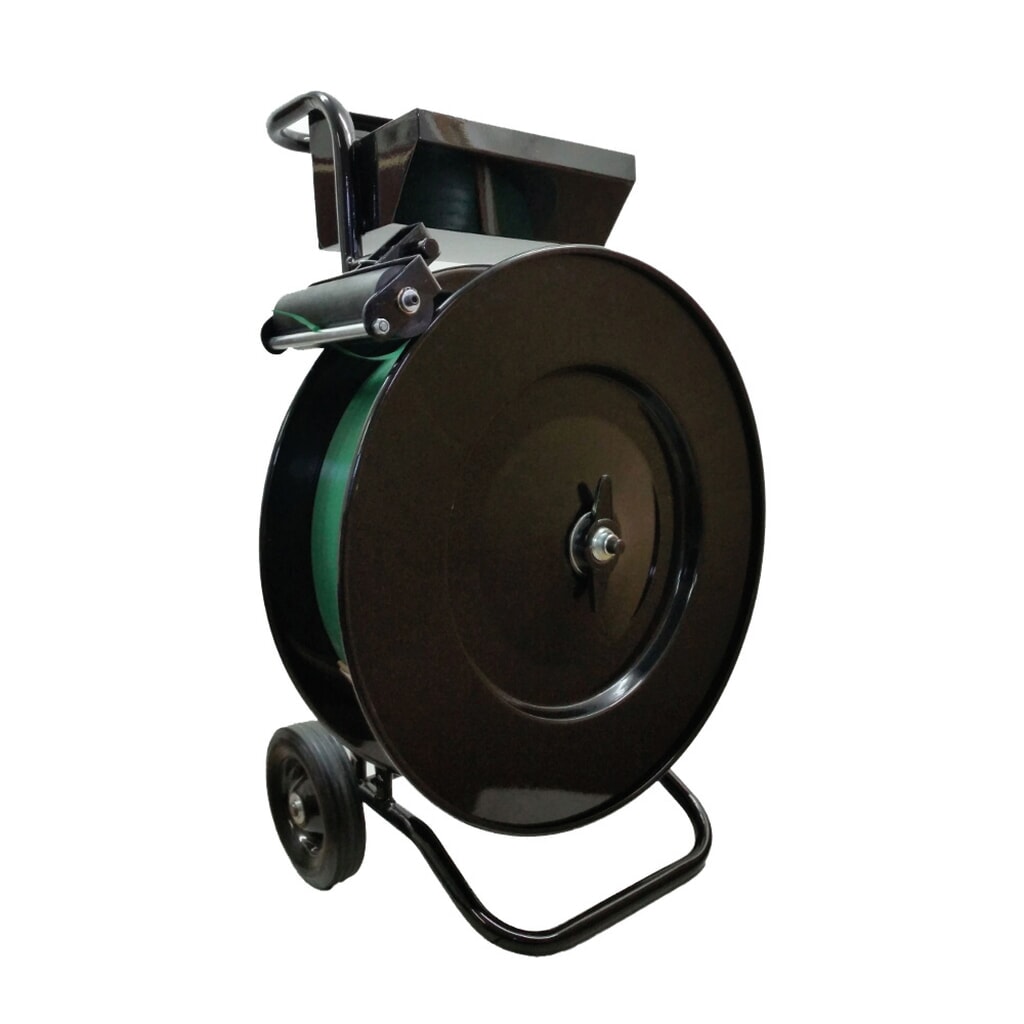 Combi-afrolwagen voor PET-band en verpakkingsstaalband in pakomwikkeling, kerndiameter tot 406 mm Product afbeelding: Combi-afrolwagen voor PET-band en verpakkingsstaalband in pakomwikkeling, kerndiameter tot 406 mm