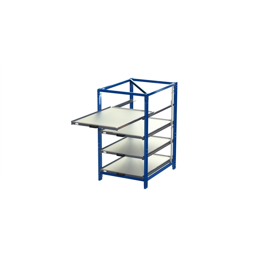 Product afbeelding: Compacte uittrekstelling met 4 lades, vaklast 150 kg, hoogte 1.700 mm