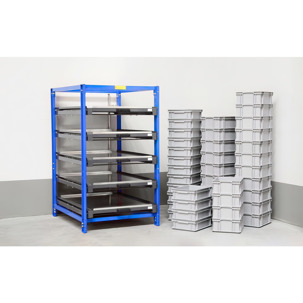Productafbeelding nr. 5: Compacte uittrekstelling met 5 lades, vaklast 150 kg, hoogte 1.700 mm