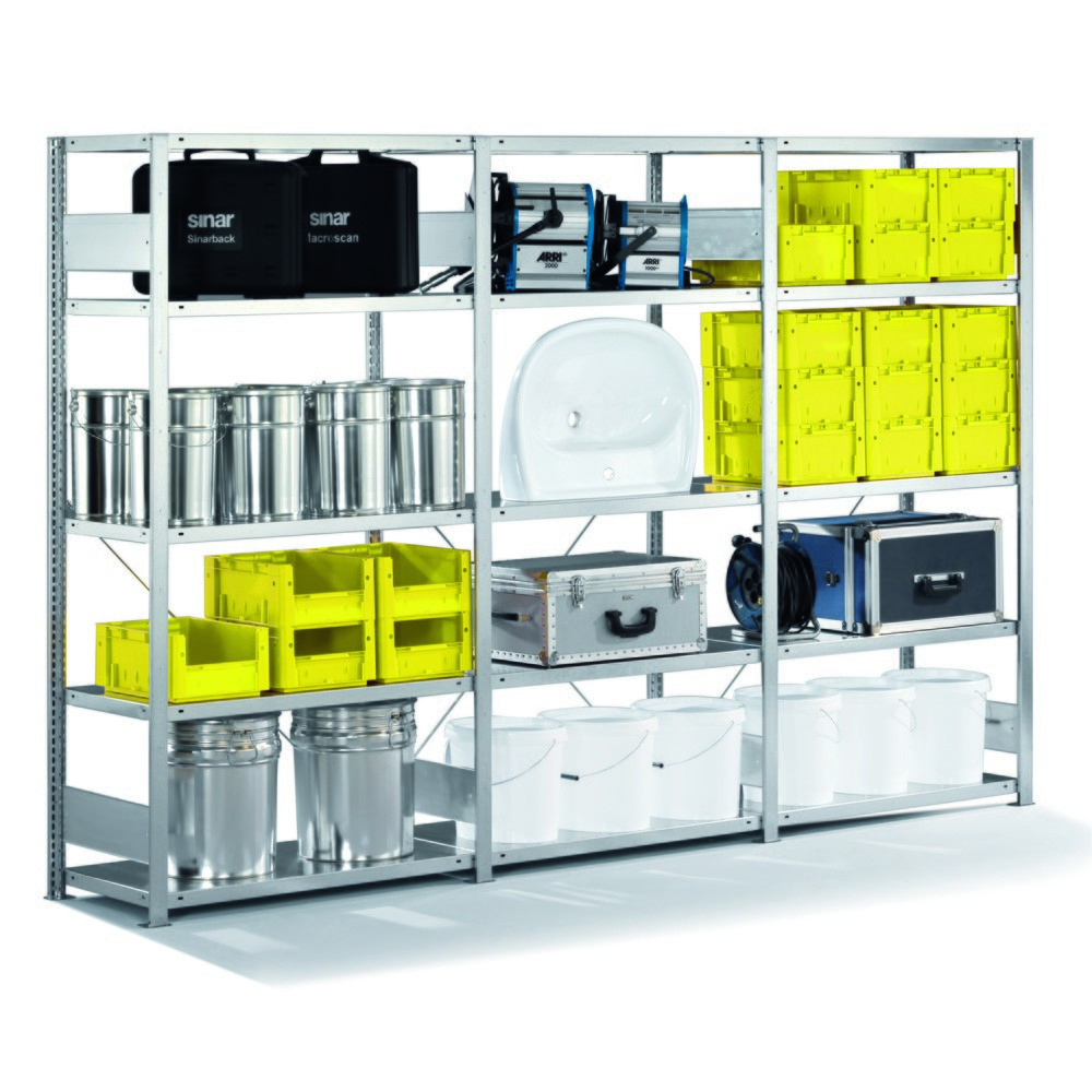 Productafbeelding nr. 2: Complete legbordstelling META met inhaaksysteem, vaklast 230 kg, verzinkt, hxbxd 2.000 x 3.000 x 300 mm