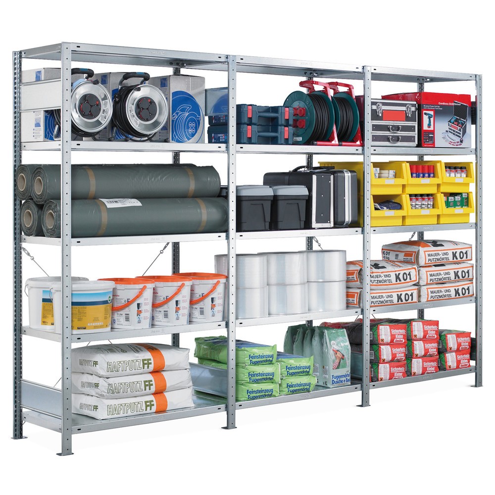 Product afbeelding: Complete legbordstelling SCHULTE met inhaaksysteem, vaklast 250 kg, hxbxd 2.000 x 3.000 x 400 mm