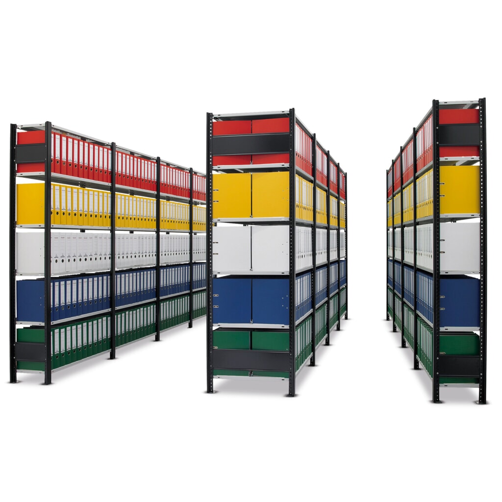 Productafbeelding nr. 3: Complete archiefstelling SCHULTE, eenzijdig, vaklast 85 kg, HxBxD 2.000 x 3.000 x 300 mm, verzinkt