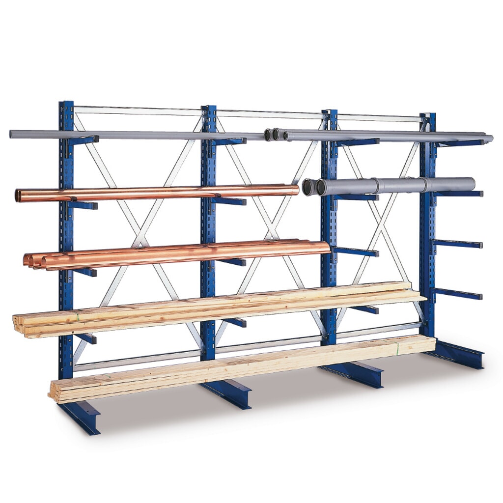 Product afbeelding: Complete draagarmstelling META, enkelzijdig, hxbxd 2.000 x 3.154 x 400 mm, 4 staanders