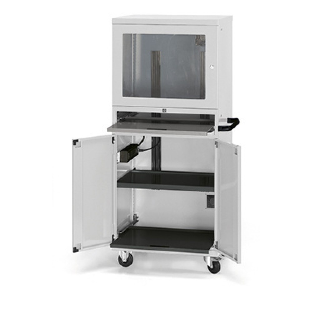 Product afbeelding: Computerkast Fami Standard, 1 ventilator, 4 contactdozen, hxbxd 1.688 x 807 x 654 mm, lichtgrijs