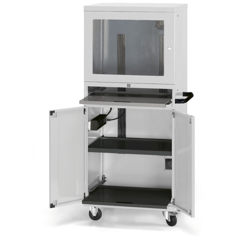 Productafbeelding nr. 2: Computerkast Fami Standard, 1 ventilator, 4 contactdozen, hxbxd 1.688 x 807 x 654 mm, lichtgrijs