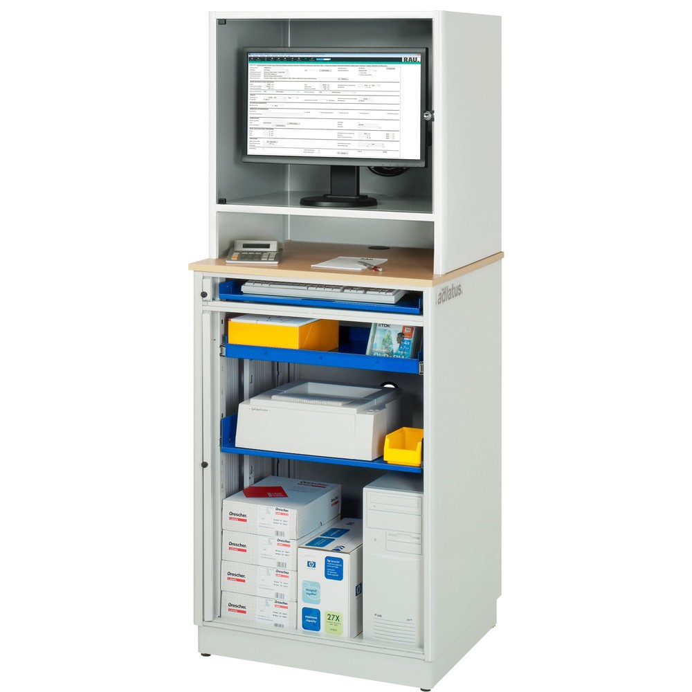 Productafbeelding nr. 2: Computerstation RAU, uitschuifblad voor het toetsenbord, 1 lade, stationair