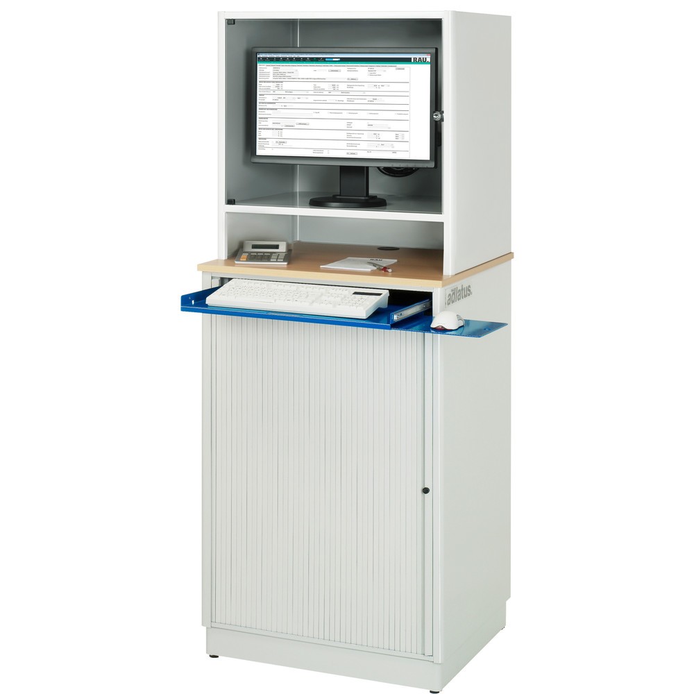 Productafbeelding nr. 5: Computerstation RAU, uitschuifblad voor het toetsenbord, 1 lade, stationair