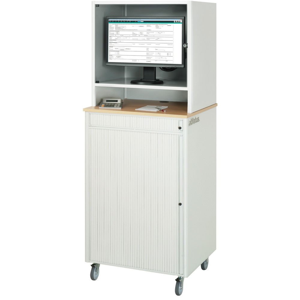 Productafbeelding nr. 3: Computerstation RAU, uitschuifblad voor het toetsenbord, 1 lade, mobiel
