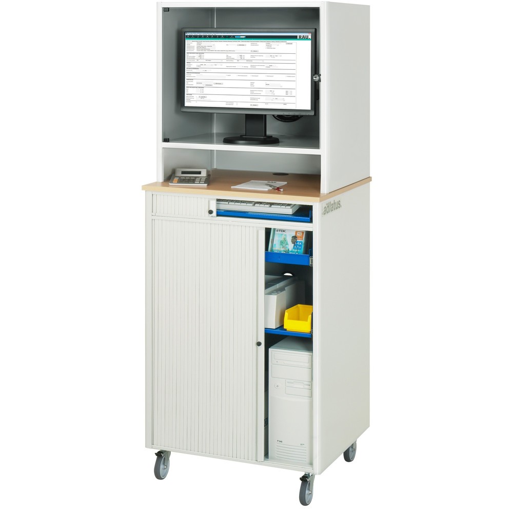 Productafbeelding nr. 4: Computerstation RAU, uitschuifblad voor het toetsenbord, 1 lade, mobiel