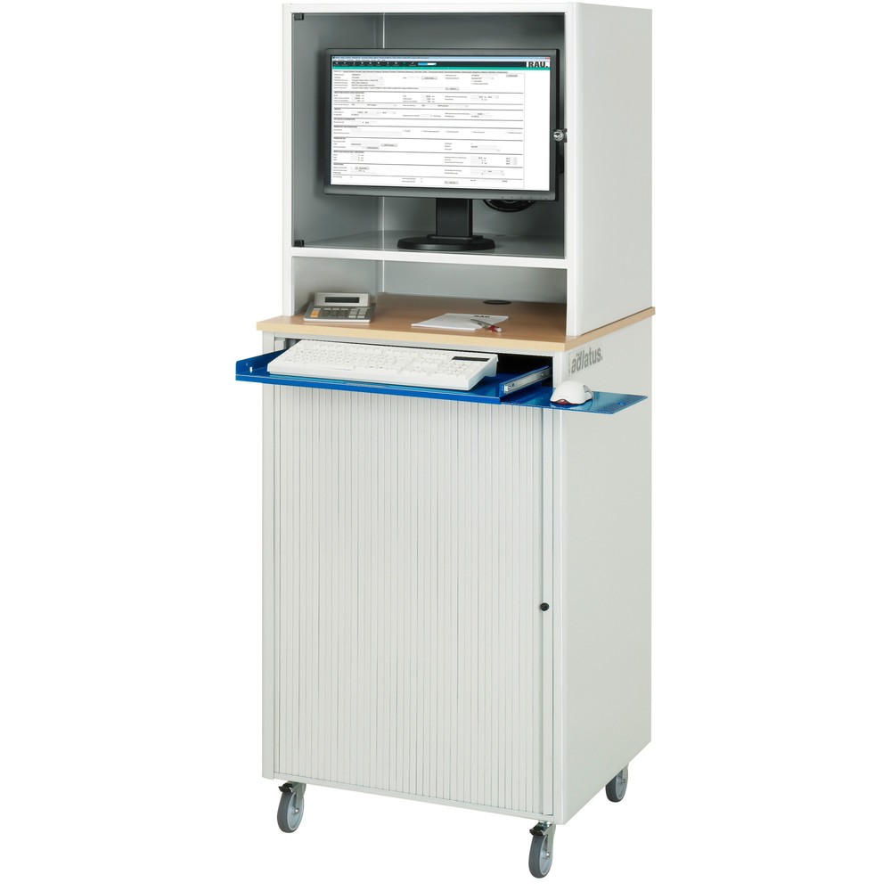 Productafbeelding nr. 5: Computerstation RAU, uitschuifblad voor het toetsenbord, 1 lade, mobiel