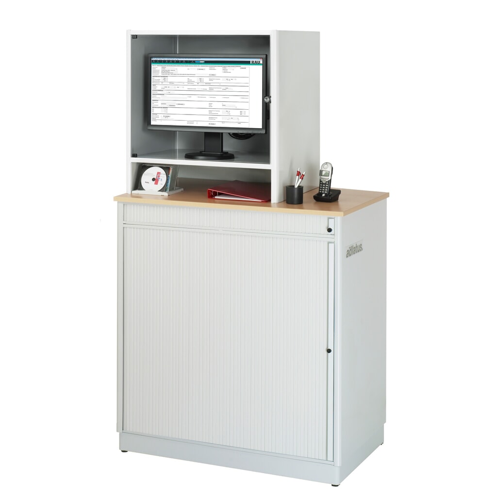 Computerstation RAU, uitschuifblad voor het toetsenbord, 3 lades, stationair Productafbeelding nr. 2: Computerstation RAU, uitschuifblad voor het toetsenbord, 3 lades, stationair