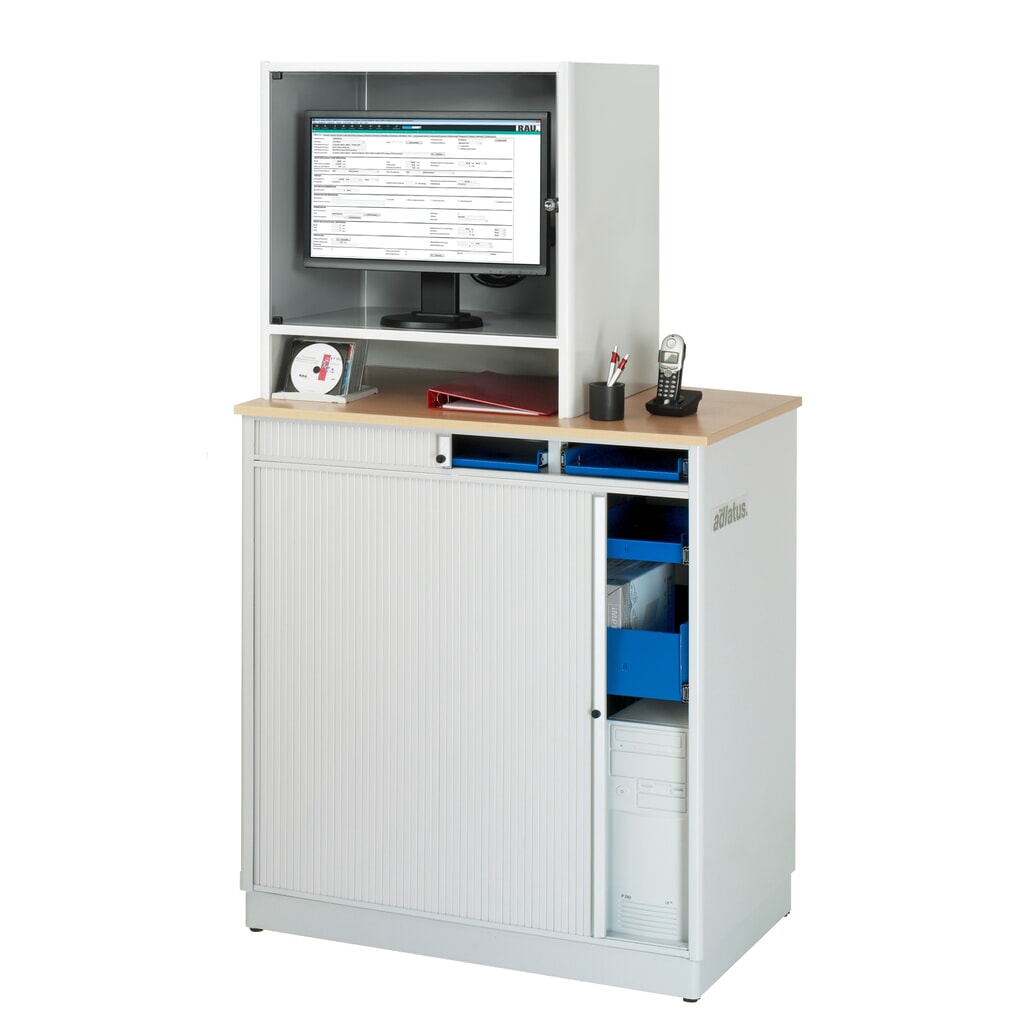 Computerstation RAU, uitschuifblad voor het toetsenbord, 3 lades, stationair Productafbeelding nr. 3: Computerstation RAU, uitschuifblad voor het toetsenbord, 3 lades, stationair
