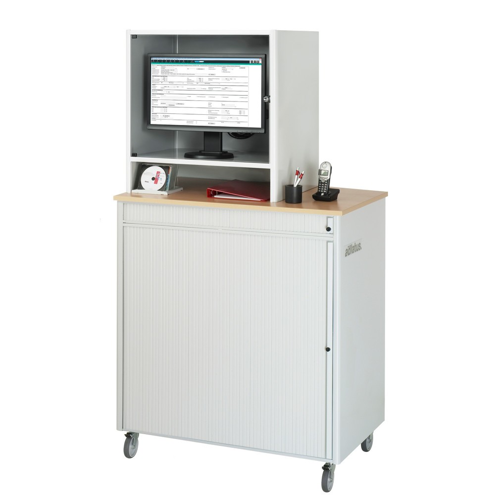 Productafbeelding nr. 2: Computerstation RAU, uitschuifblad voor het toetsenbord, 3 lades, mobiel