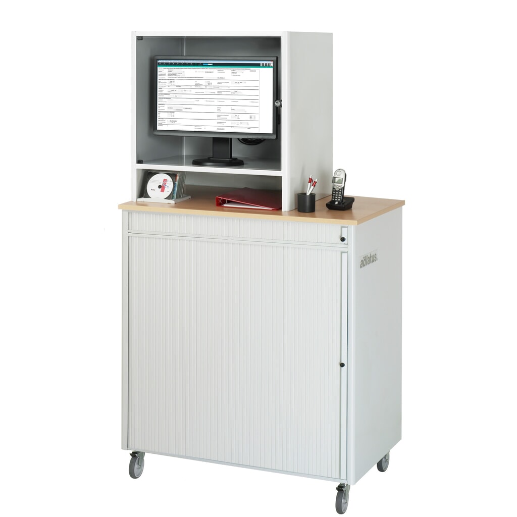 Computerstation RAU, uitschuifblad voor het toetsenbord, 3 lades, mobiel Productafbeelding nr. 2: Computerstation RAU, uitschuifblad voor het toetsenbord, 3 lades, mobiel