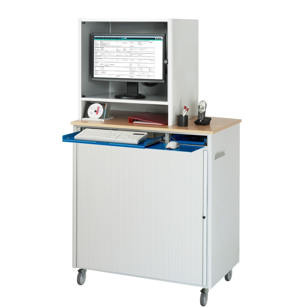 Productafbeelding nr. 4: Computerstation RAU, uitschuifblad voor het toetsenbord, 3 lades, mobiel