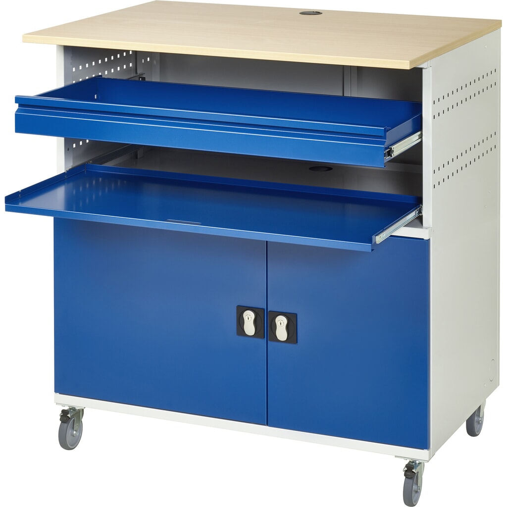 Computertafel RAU met monitorbehuizing, mobiel Productafbeelding nr. 2: Computertafel RAU met monitorbehuizing, mobiel