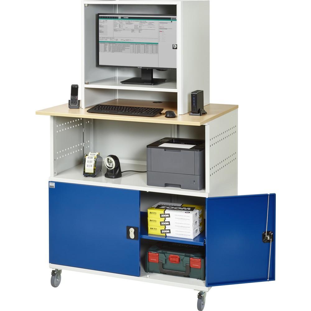 Productafbeelding nr. 6: Computertafel RAU met monitorbehuizing, mobiel