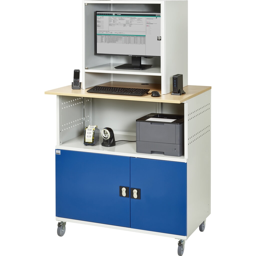 Productafbeelding nr. 7: Computertafel RAU met monitorbehuizing, mobiel