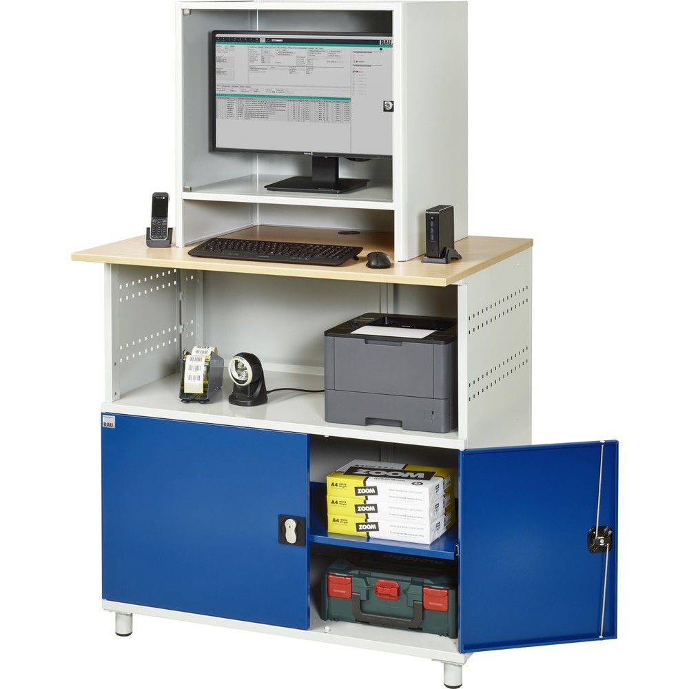 Productafbeelding nr. 6: Computertafel RAU met monitorbehuizing, stationair