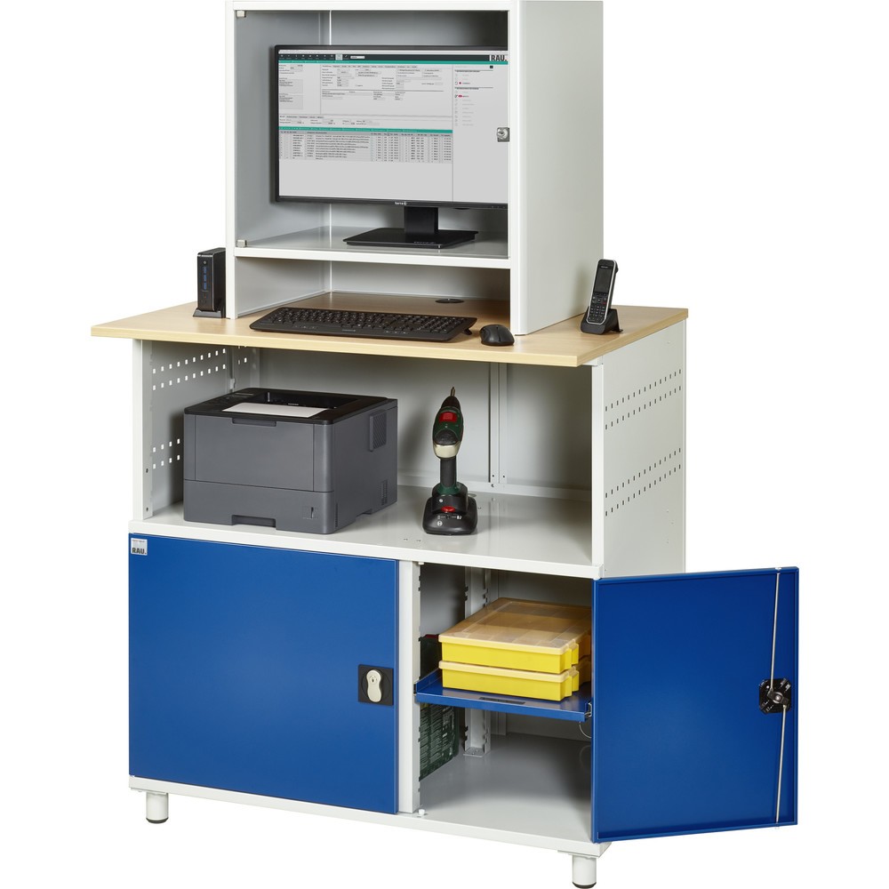 Productafbeelding nr. 7: Computertafel RAU met monitorbehuizing, stationair