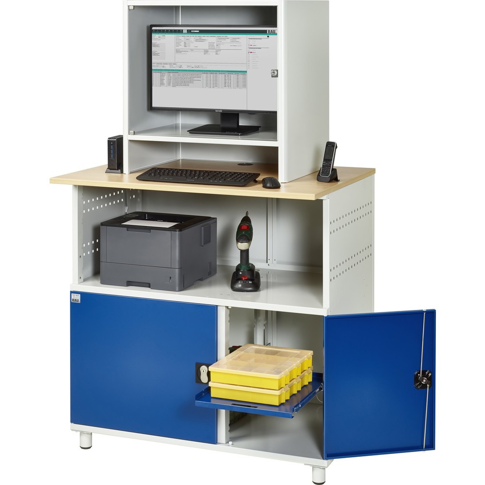 Productafbeelding nr. 8: Computertafel RAU met monitorbehuizing, stationair