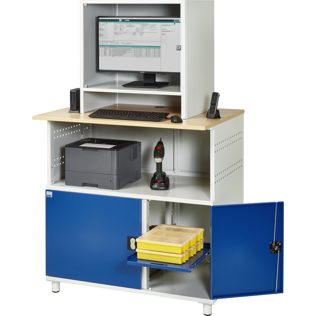 Computertafel RAU met monitorbehuizing, stationair Productafbeelding nr. 8: Computertafel RAU met monitorbehuizing, stationair