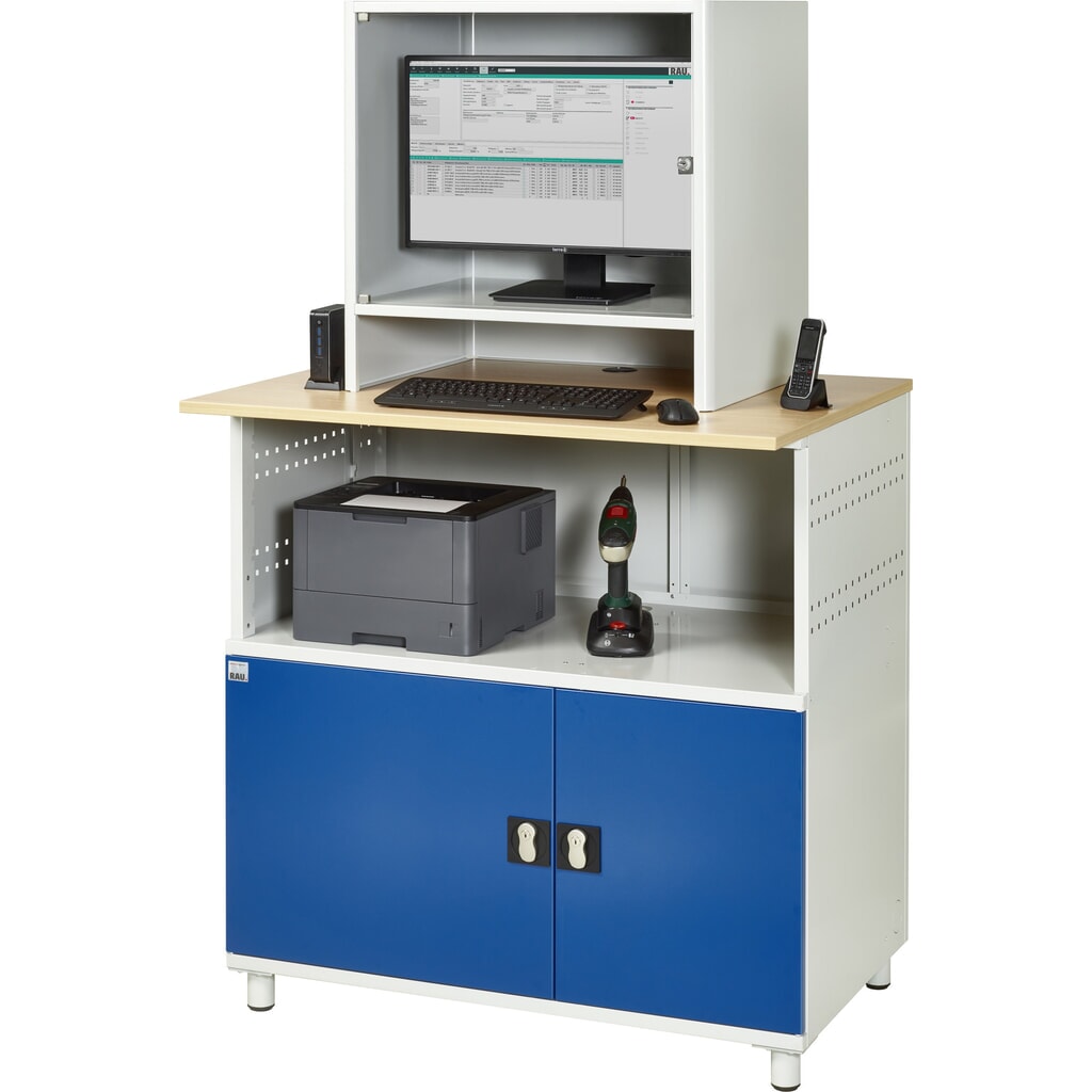 Computertafel RAU met monitorbehuizing, stationair Productafbeelding nr. 9: Computertafel RAU met monitorbehuizing, stationair