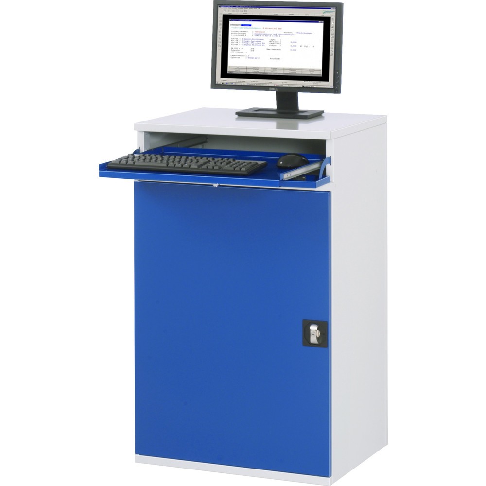 Productafbeelding nr. 2: RAU computerkast, h x b x d 1.060 x 650 x 520 mm, met 1 openslaande deur en uitschuifblad voor het toetsenbord