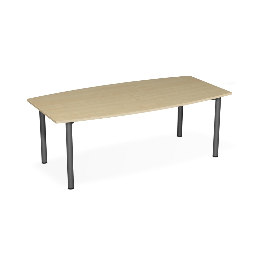 Product afbeelding: Vergadertafel, tonvorm, b x d 2.000 x 800/1.200 mm, esdoorn/antraciet