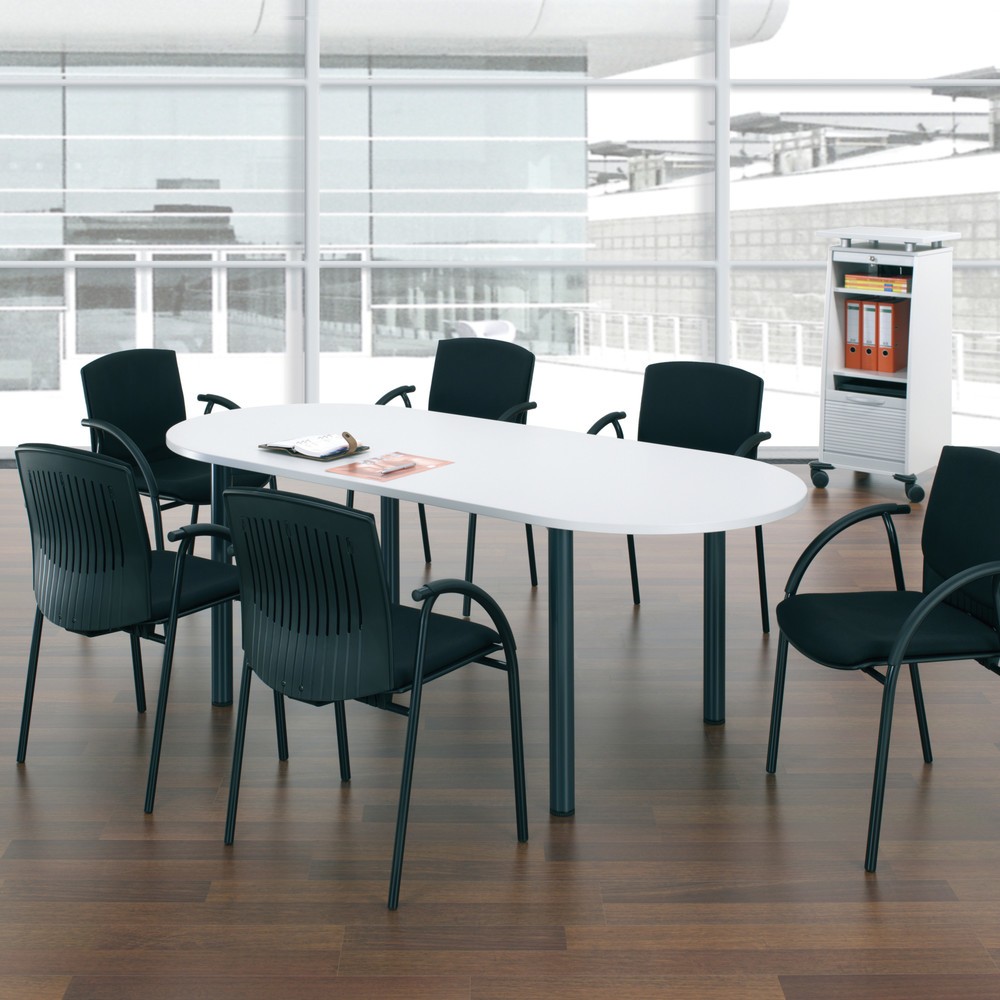 Product afbeelding: Conferentietafel met ovale vormgeving, bxd 2.000 x 900 mm, ahorn/antraciet
