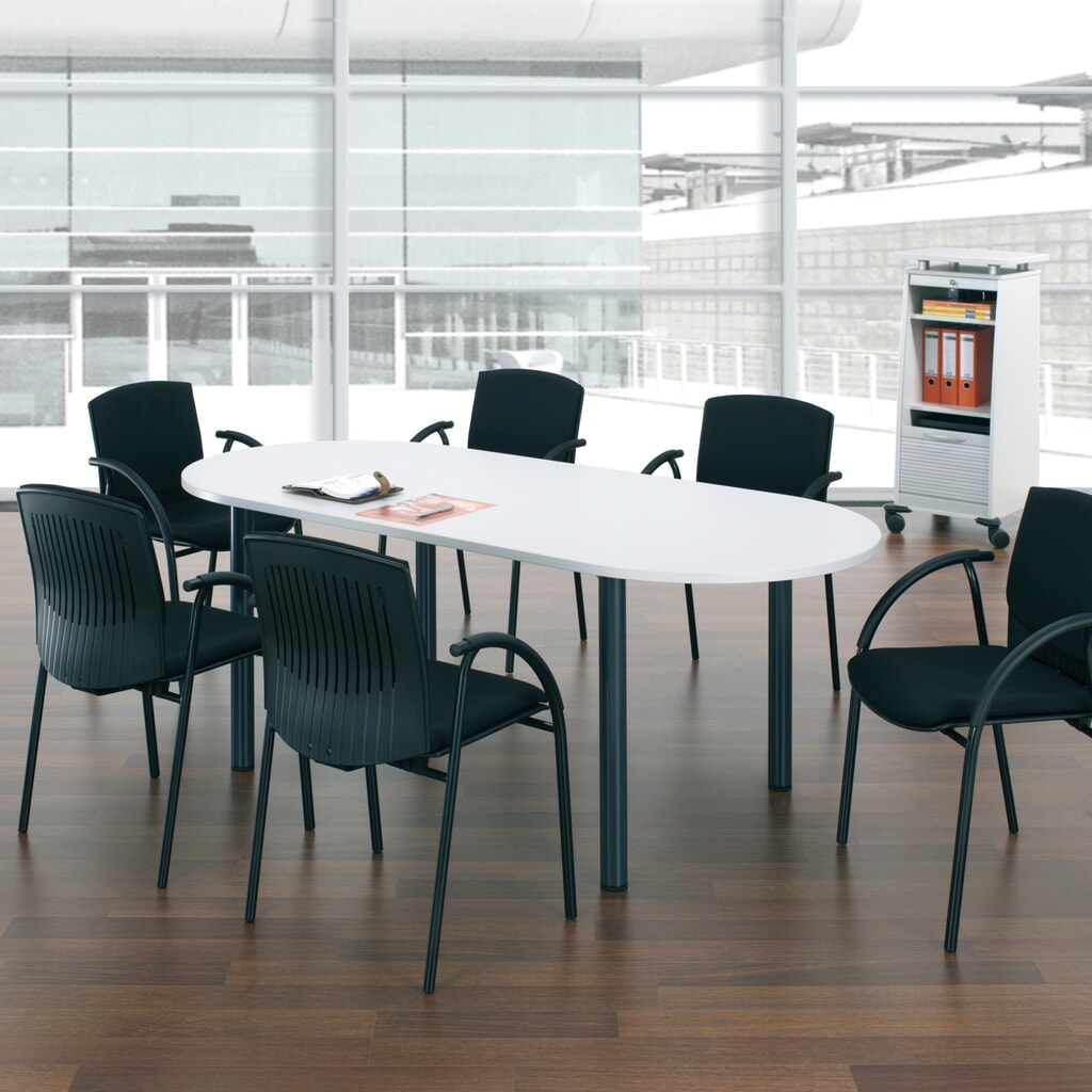 Product afbeelding: Conferentietafel met ovale vormgeving, bxd 2.000 x 900 mm, ahorn/antraciet