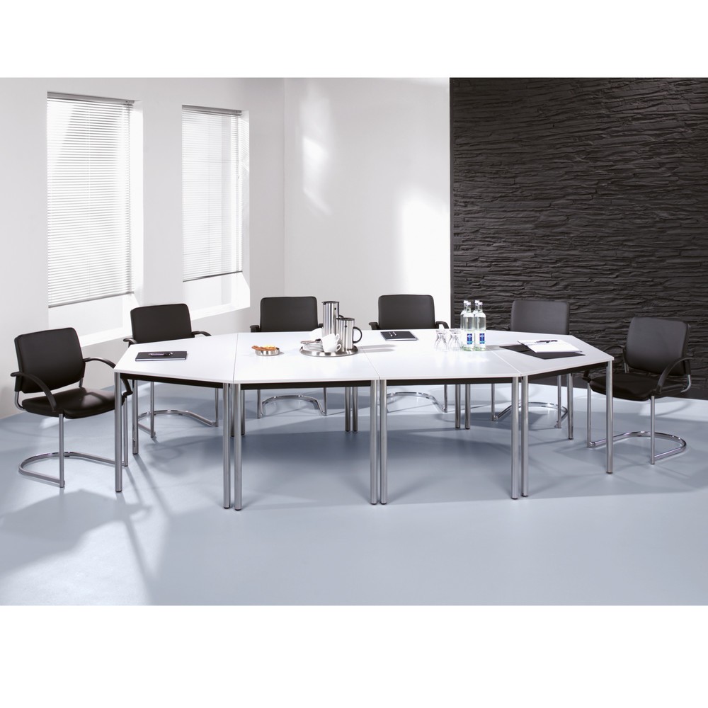 Product afbeelding: Vergadertafel Premium, vierkante buis, b x d 800 x 800 mm, lichtgrijs/zwart