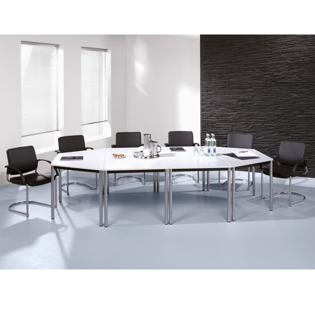 Product afbeelding: Vergadertafel Premium, vierkante buis, b x d 800 x 800 mm, lichtgrijs/zwart