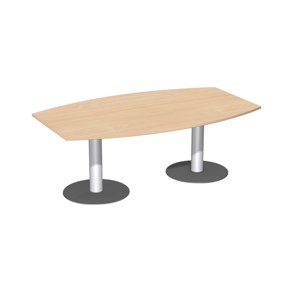 Product afbeelding: Conferentietafel tonvormig, met schotelvoet, bxd 2.000 x 800/1200 mm, beuk