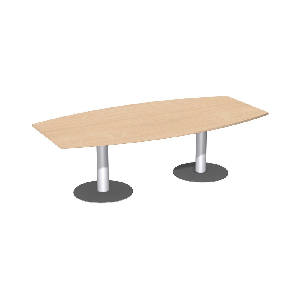 Product afbeelding: Conferentietafel tonvormig, met schotelvoet, bxd 2.400 x 800/1200 mm, beuk